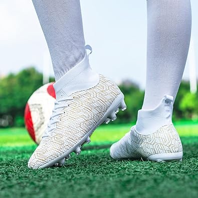 Soccer Cleats Boys Youth Firm Groud Cleats for Girls High Top Trainning Football Shoes AG/FG