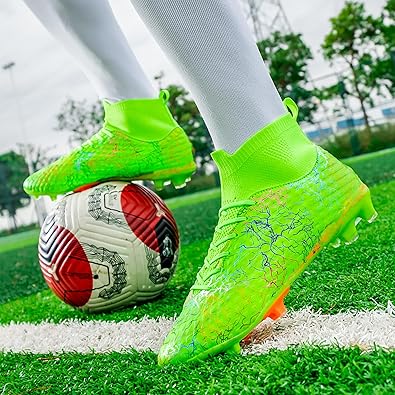 Men's Soccer Shoes High-Top Soccer Cleats Outdoor Breathable Athletic Professional